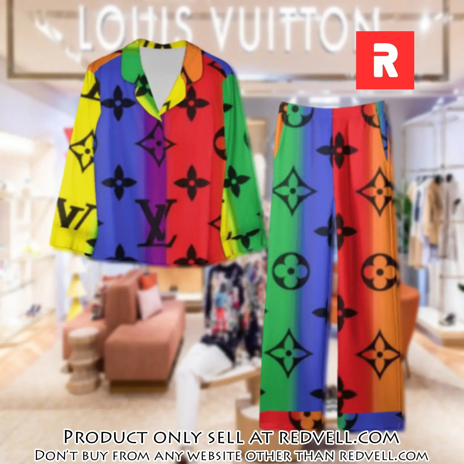 Trending luxury lv satin pajama set pjs1110 rv5538397